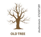 Old tree vector icon in cartoon style for web
