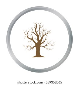 Old tree vector icon in cartoon style for web