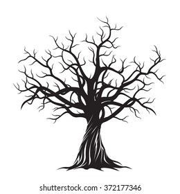 Old Tree. Vector Illustration.