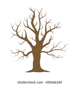 Old tree vector illustration icon in cartoon design