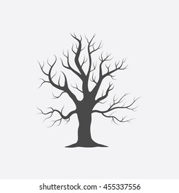 Tree Silhouette Isolated On White Stock Vector (Royalty Free) 119985433 ...