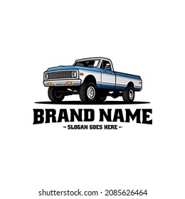 old truck, american retro truck illustration logo vector