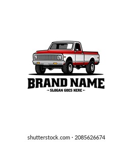 old truck, american retro truck illustration logo vector