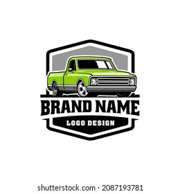 old truck, american retro truck illustration logo vector