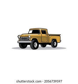 old truck - classic truck - pick up truck isolated vector