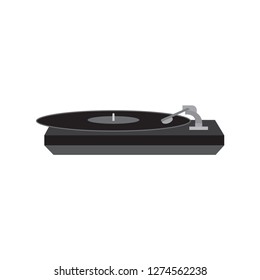 Old turntables black vector icon design illustration.