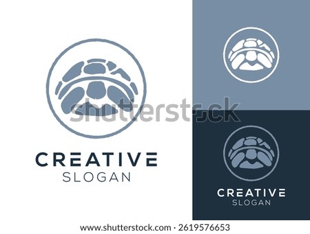 Old turtle or turtle stone logo design for animal or protected