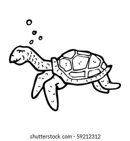 old turtle swimming