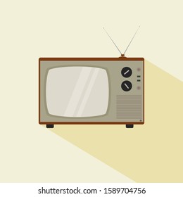 Old TV. Old age single icon in flat style vector symbol stock illustration web. retro and vintage television flat design vector illustration 