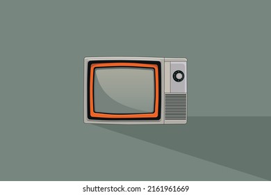 Vieja TV. Icono único de la vejez en la ilustración de símbolo vectorial de estilo plano.