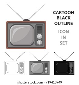 Old TV.Old age single icon in cartoon style vector symbol stock illustration web.
