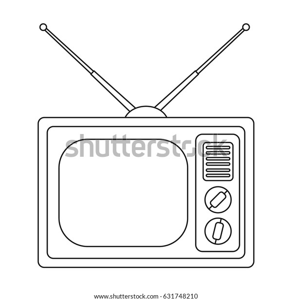 Image Vectorielle De Stock De Old Tv Age Single Icon Outline