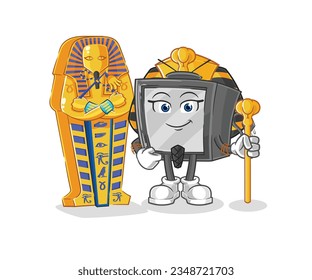 the old tv ancient egypt cartoon. cartoon mascot vector