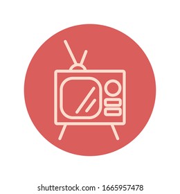 old tv block style icon vector illustration design