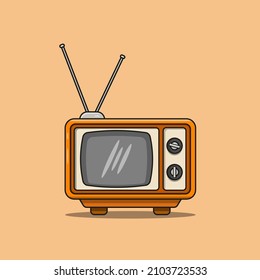 Old Tv With Brown Color
