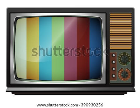 old TV in cartoon style
