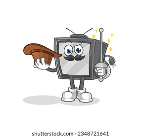 the old tv fencer character. cartoon mascot vector