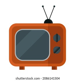 old tv flat clipart vector illustration