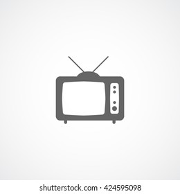Old TV Flat Icon On White Background