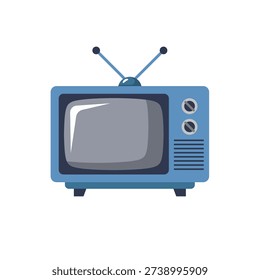 Old tv flat vector illustration isolated on a white clean backdrop