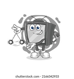 la vieja caricatura hipnotizante de la televisión. vector de mascota de dibujos animados