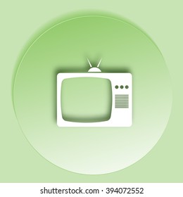 Old TV icon. Flat design style. Stock vector illustration