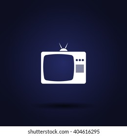 Old TV icon. Flat design style. Stock vector illustration