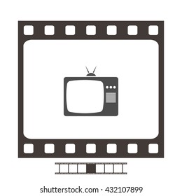 Old TV icon. Flat design style. Stock vector illustration
