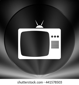 Old TV icon. Flat design style. Stock vector illustration