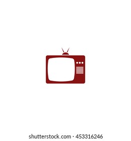 Old TV icon. Flat design style. Stock vector illustration