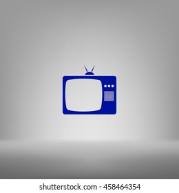 Old TV icon. Flat design style. Stock vector illustration