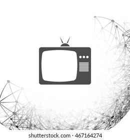 Old TV icon. Flat design style. Stock vector illustration