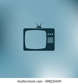 Old TV icon. Flat design style. Stock vector illustration