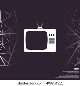 Old TV icon. Flat design style. Stock vector illustration