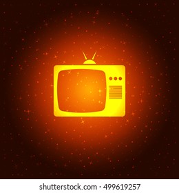 Old TV icon. Flat design style. Stock vector illustration