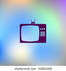 Old TV icon. Flat design style. Stock vector illustration