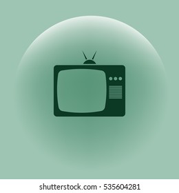 Old TV icon. Flat design style. Stock vector illustration
