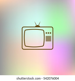 Old TV icon. Flat design style. Stock vector illustration