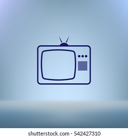Old TV icon. Flat design style. Stock vector illustration