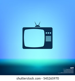 Old TV icon. Flat design style. Stock vector illustration