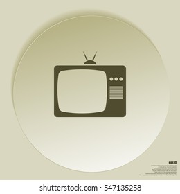 Old TV icon. Flat design style. Stock vector illustration
