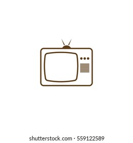 Old TV icon. Flat design style. Stock vector illustration