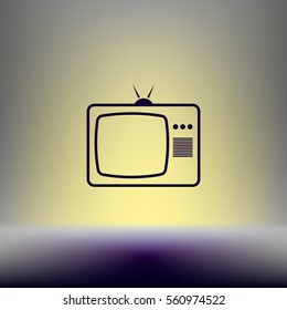 Old TV icon. Flat design style. Stock vector illustration