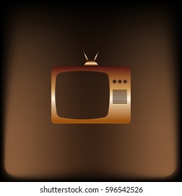 Old TV icon. Flat design style. Stock vector illustration