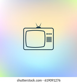 Old TV icon. Flat design style. Stock vector illustration