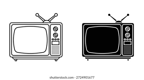 Altes TV-Icon-Grafikdesign. Vektorsymbol-Illustrationen