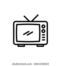 Old TV icon outline set sign