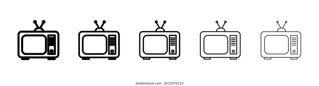 Old TV icon Symbol mark in Outline style