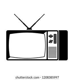 Old TV icon. Television retro sign. Vector illustration