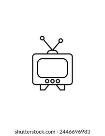 old tv icon, vector best line icon.